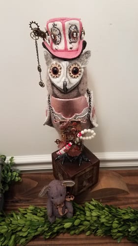 Customer photo review of "The Professor" Owl Art Doll PDF Pattern Approx 40cm