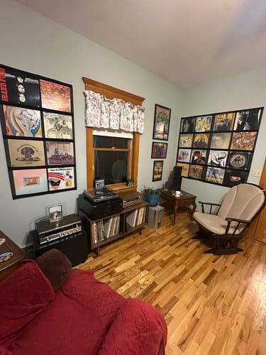 Customer photo review of 12" Vinyl Record Display Frame - LP Wall Storage