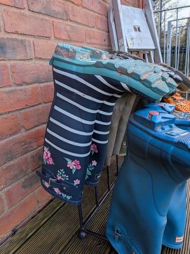 Customer photo review of Staunton Wellingtons Stripe/Flowers
