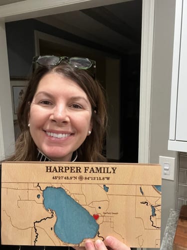 Customer photo review of Custom Coordinates Key Holder Wall Rack with Hooks - Personalized City Map Key Organizer for Housewarming Gift