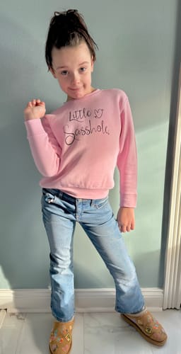Customer photo review of Little Sasshole™ Toddler Sweatshirt – Cute, Cozy & Full of Attitude