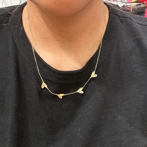 Customer photo review of Custom Engraved Heart Necklace