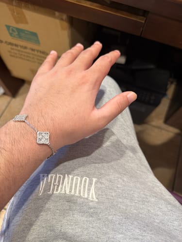 Customer photo review of ICED CLOVER BRACELET.