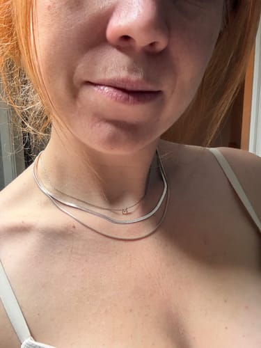 Customer photo review of Initial Necklaces Set