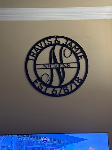 Customer photo review of Elaborate Name - Steel Sign