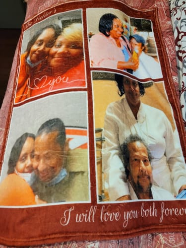 Customer photo review of Personalized Photos Blankets - Gift For Family Friends Besties