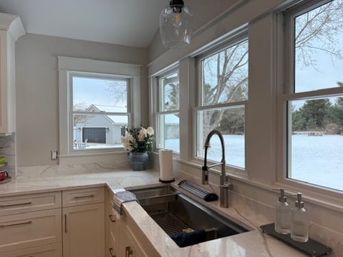 Customer photo review of 46" Large Workstation Kitchen Sink - Double Bowl Sink - Reversible (5LD46c)