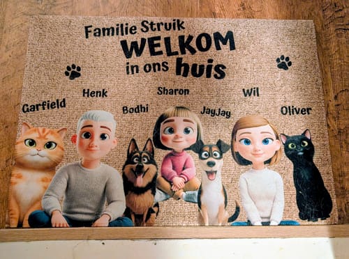 Customer photo review of Ons Huis - Gepersonaliseerde Deurmat