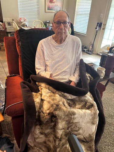 Customer photo review of The Mocha Symphony Blanket