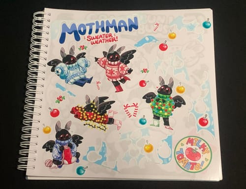 Customer photo review of Mothman Sweater Weather Sticker Sheet