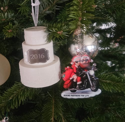 Customer photo review of Personalized Acrylic Motorcycle Couple Ornament - Christmas Tree Decorations Perfect For Motorcycle Rider