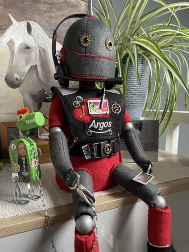 Customer photo review of Robot Art Doll PDF Pattern Approx 40cm Seated