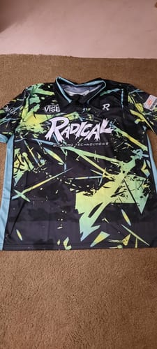 Customer photo review of KARMA - NEON TEAL YELLOW - BOWLING JERSEY