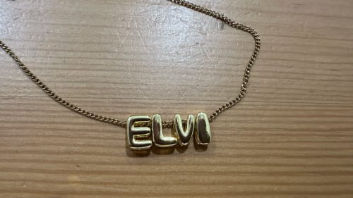 Customer photo review of Bubble Letter Necklaces Custom 3D Bubble Letters Balloon Name Necklaces for Women Girls 14K Gold Name Personalized Jewelry Gift