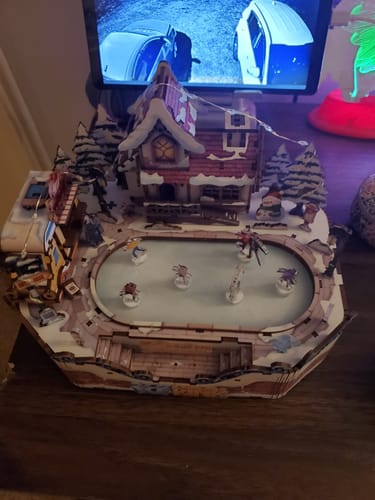 Customer photo review of Ice Rink Spinning Skater DIY Wooden Music Box