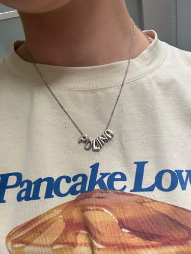 Customer photo review of Bubble Letter Necklaces Custom 3D Bubble Letters Balloon Name Necklaces for Women Girls 14K Gold Name Personalized Jewelry Gift
