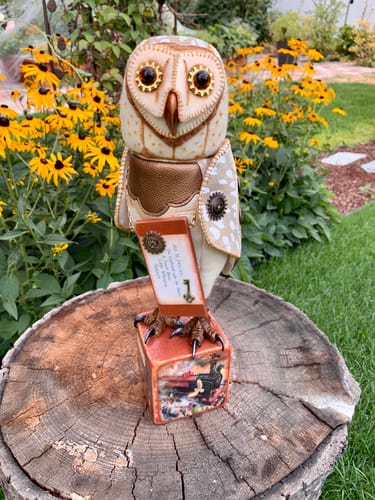 Customer photo review of "The Professor" Owl Art Doll PDF Pattern Approx 40cm