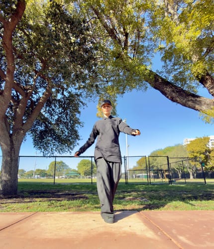 Customer photo review of Omirad Pinstripe Barrel Trousers