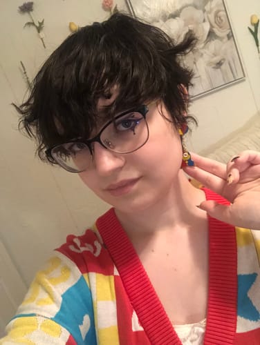 Customer photo review of Dangling Clown Earrings