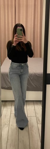 Customer photo review of Jeans palazzo wide leg - chiaro