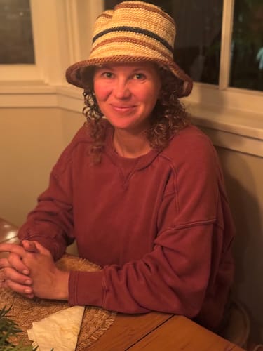 Customer photo review of Fall Bucket Hat - Creme Striped