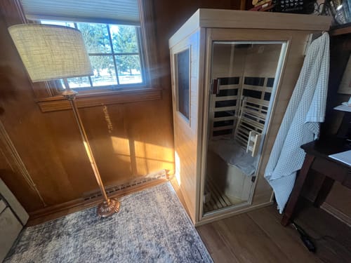 Customer photo review of Homrest Mini Infrared Sauna, Home Sauna Spa with Full Body Heat & LED Light Therapy