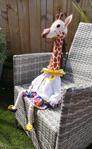Customer photo review of Giraffe Art Doll PDF Pattern Approx 50cm Seated