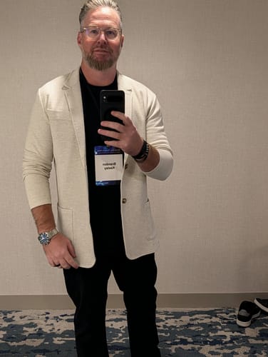 Customer photo review of Casual Knit Blazer: Oatmeal