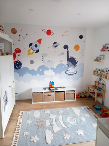 Customer photo review of Papier Peint Espace Dinosaure Galactique