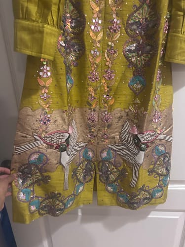 Customer photo review of Mustardgreen Handpianted Dress