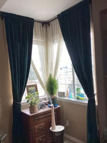 Customer photo review of Luxury Velvet Blackout Curtains - 99% Light Blocking & Thermal Insulated for Bedroom | Noise Reducing & Energy Saving (Multiple Sizes)