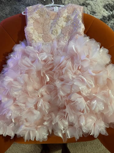Customer photo review of Girls Communion Puffy Dress Children's Birthday Pink Princess Dress