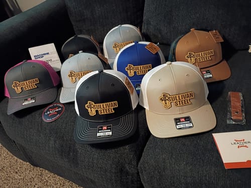 Customer photo review of Richardson 112 Genuine Leather Patch Hats Laser Engraved
