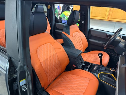 Customer photo review of 2021+ Ford Bronco Leather Seat Covers(Custom Order)