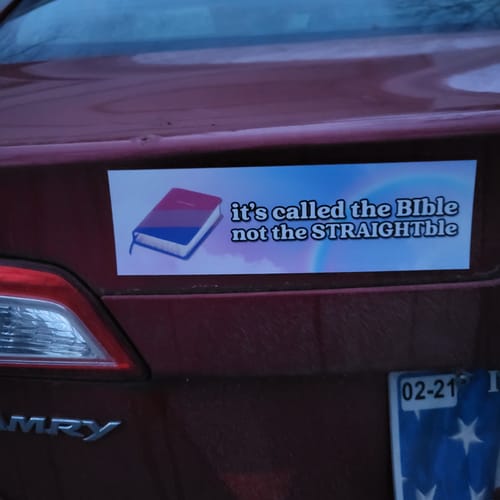 Customer photo review of It's Called the BIble Car magnet
