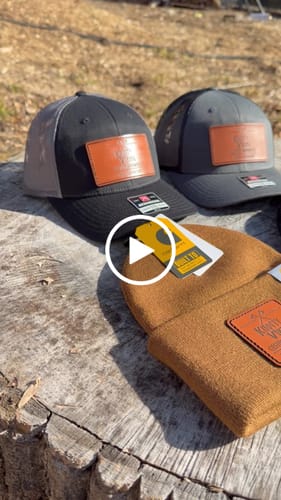 Customer video review of Custom Carhartt Beanies Leather Patch Laser Engraved