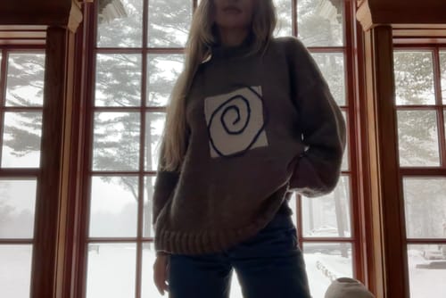 Customer photo review of Heritage Spiral Knit Sweater