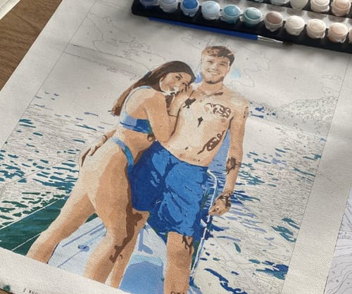 Customer photo review of Custom Portrait Paint By Numbers