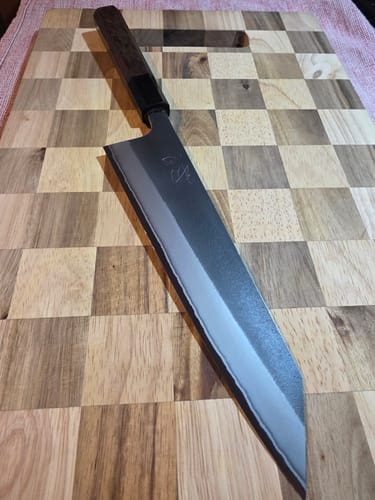 Customer photo review of Yoshikane Kurouchi W2 Kiritsuke Gyuto 210 mm