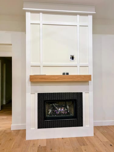 Customer photo review of White Oak Fireplace Mantel