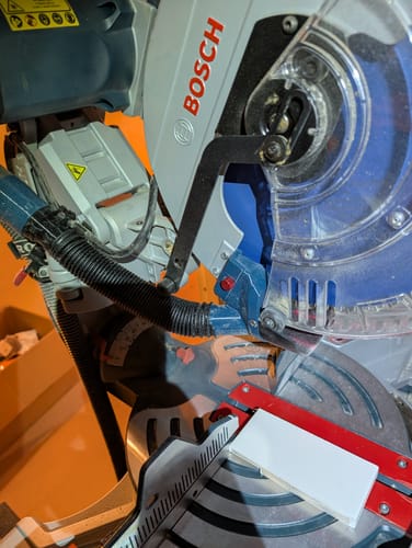 Customer photo review of Bosch Axial Glide Miter Saw Dust Chute (Gen II)