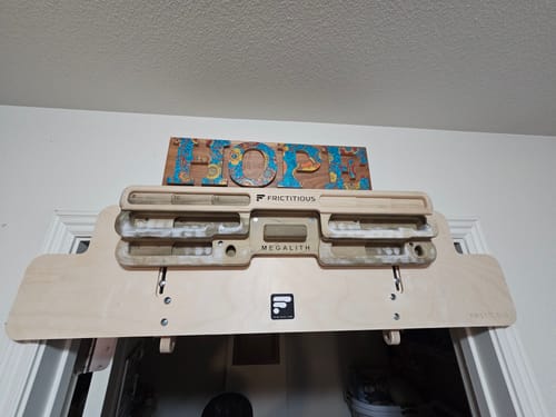 Customer photo review of Hangboard Doorway Mount