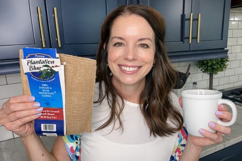 Customer photo review of Plantation Blue 100% Jamaica Blue Mountain Coffee - Dark Roast - 8oz Ground