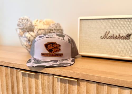 Customer photo review of Custom Leather Patch 7 Panel Trucker Hat - Richardson 168P