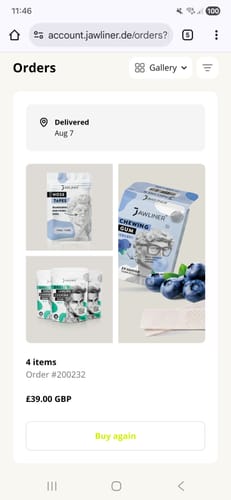 Customer photo review of JAWLINER® Fitness Chewing Gum