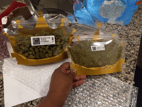 Customer photo review of Black Ice THCA Flower Ounce (28g)