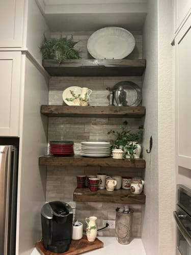Customer photo review of Modern 3" Thick Floating Shelves
