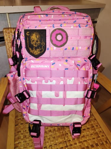Customer photo review of Mochila Táctica V1 All In 45L Pink Glazed