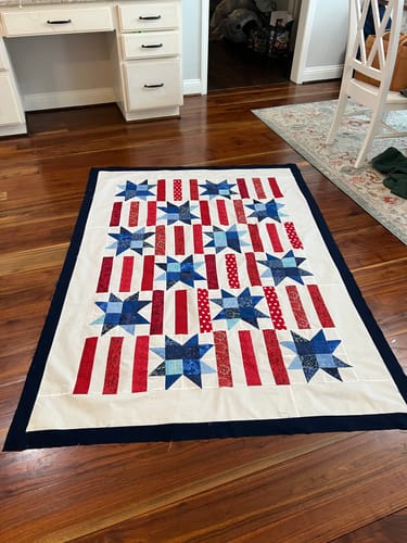 Customer photo review of Red, White, and Cute Precut Sew-Ready Quilt Kit