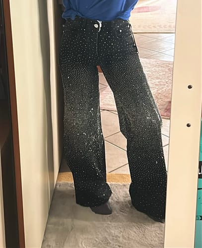Customer photo review of Τζιν παντελόνι με στρας
